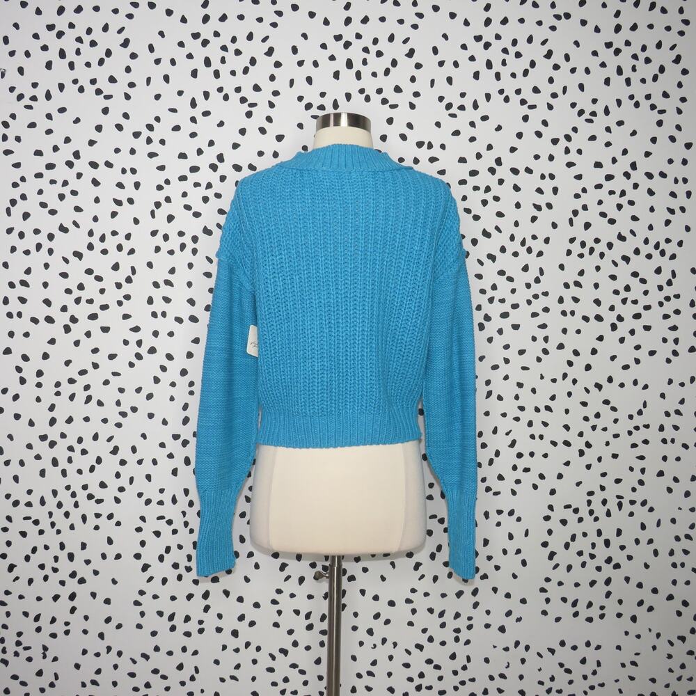 Free People Blue Bell Song Pullover Knit Cropped Sweater - Picture 7 of 12